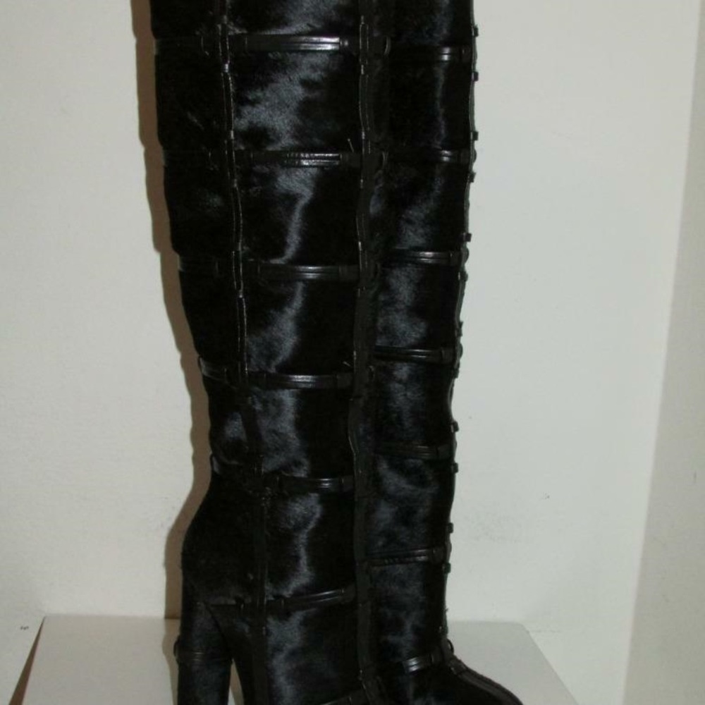 $3K Tom Ford Patchwork Calf Hair Leather Boots